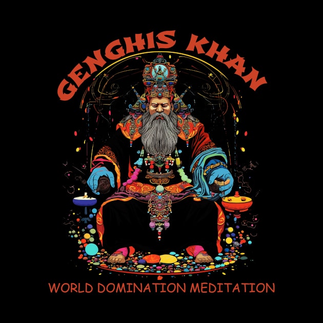 Funny Genghis Khan, World Domination Zen Meditation by Celebrity Zen