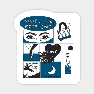 Romantic Love Comic Book Aesthetic Print Magnet