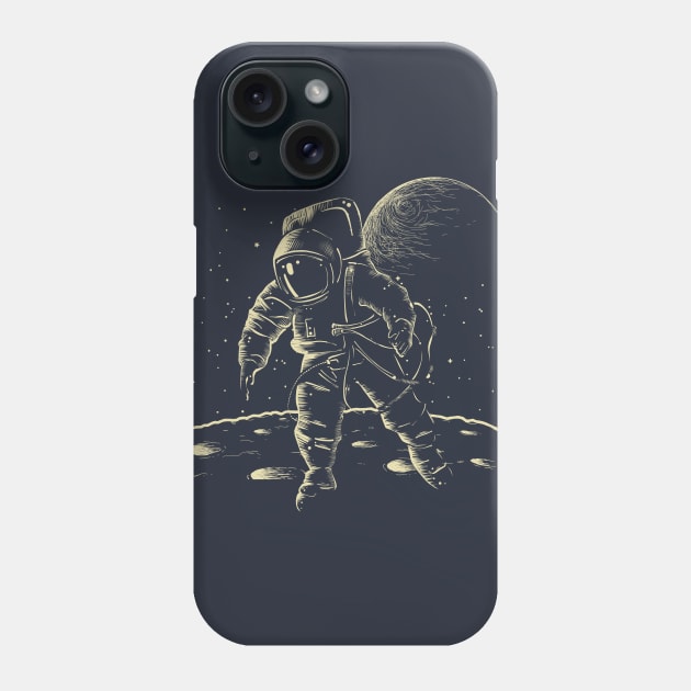 Astronaut in Space, Minimal Design Phone Case by stephentremblett