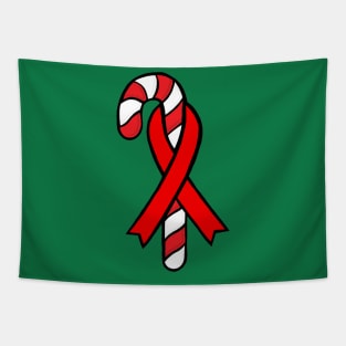 Candy Cane Awareness Ribbon (Red) Tapestry