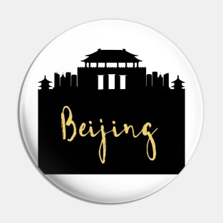 BEIJING CHINA DESIGNER SILHOUETTE SKYLINE ART Pin