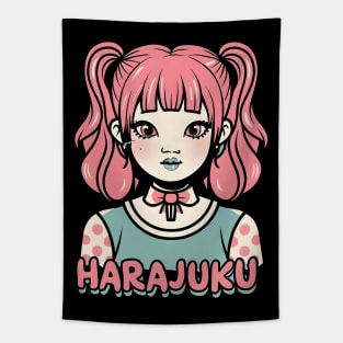 Harajuku fashion girl, anime style Tapestry