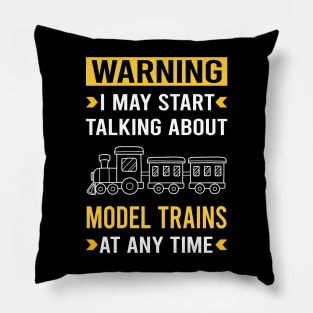 Warning Model Train Trains Railroad Railway Pillow