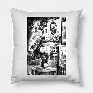 Lest ye be judged... Retro Vintage Sci Fi Fantasy Pillow