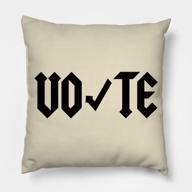 VOTE - Rock and Roll Design T-Shirt Pillow by ArtHQ