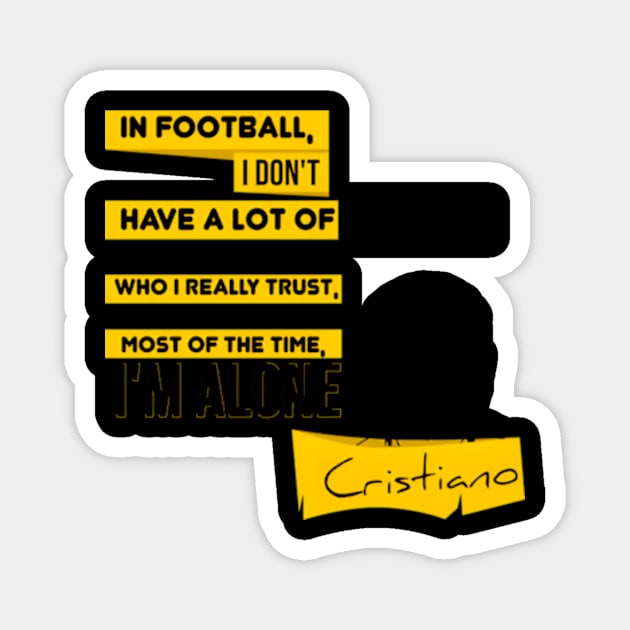 Alone In Footballquote Soccer Player Magnet by Estadodamente