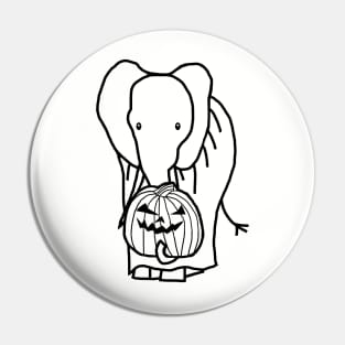 Minimal Elephant with Halloween Horror Costume Pin