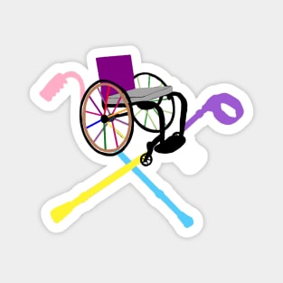 LGBT Queer Wheelchair and Cross Crutches Magnet