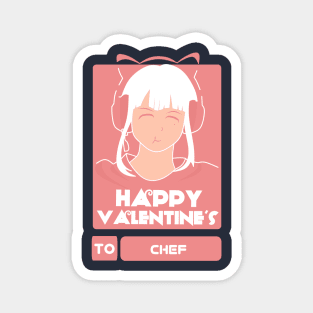 Girls in Happy Valentines Day to Chef Magnet