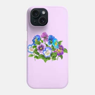 Beautiful Pansy Flowers Violet Viola Tricolor Floral Pattern Phone Case