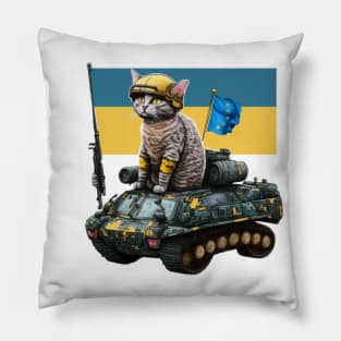 Cat Ukrainian Soldier Pillow
