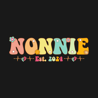 Nonnie Est 2024 Nonnie To Be Gifts New Nonnie Pregnancy T-Shirt
