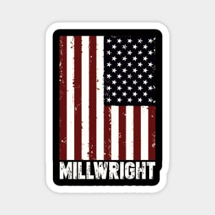 Millwright T-Shirt - American Flag Gift Magnet