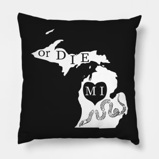 Love MI or DIE aka Love Michigan or Die - Monocolor Version Pillow