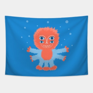 Focussian Fluffy Cartoon Alien Tapestry