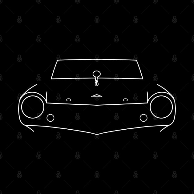 Amphicar classic 1960s amphibious car white outline graphic by soitwouldseem