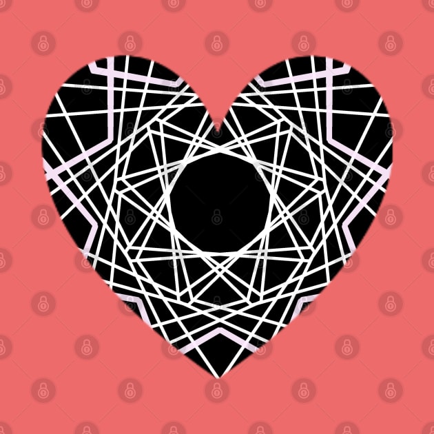 The heart graphic contains numerous angled lines. by zinfulljourney