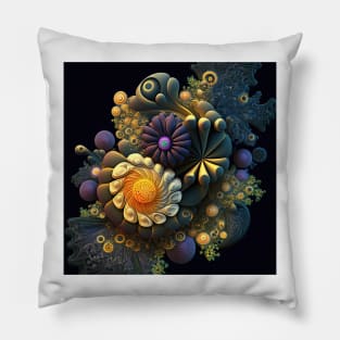 A Fractal Bouquet of Flowers Pillow