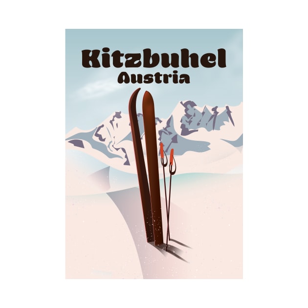 Kitzbuhel Austrian ski poster by nickemporium1