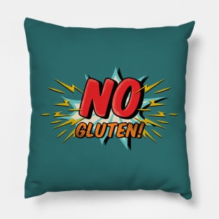 No Gluten Message - Comics Style - Retro Pillow