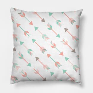 Mint Taupe Tribal Arrows Pattern Indian Indigenous Pillow