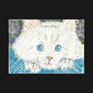 White cat  face  art T-Shirt