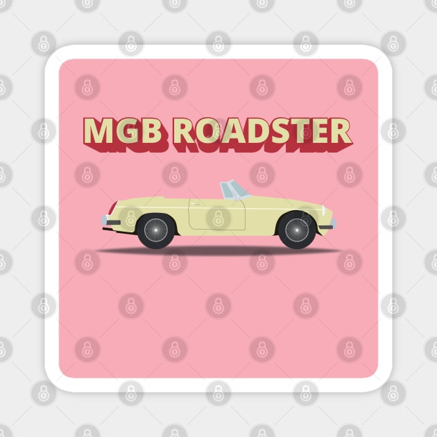 Retro Car "MGB Roadster" Magnet by zeosmono