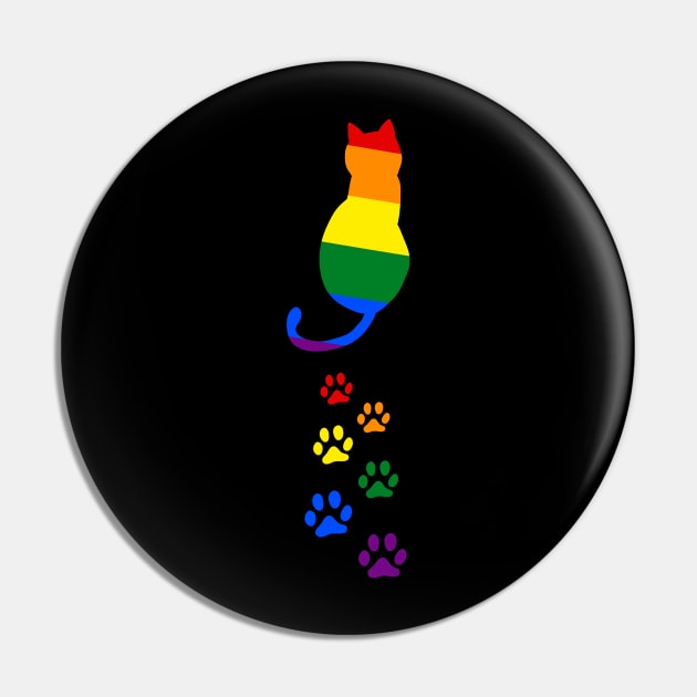 Cute Cat Paw Support LGBT Pride Pin by Synithia Vanetta Williams