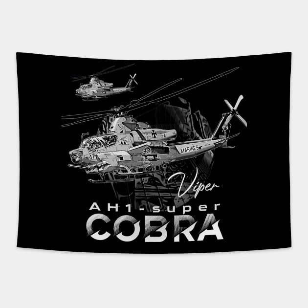 AH-1 Cobra helicopter Tapestry by aeroloversclothing