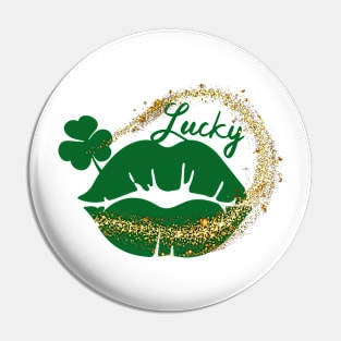 St. Patrick's Day Lucky Kiss Pin