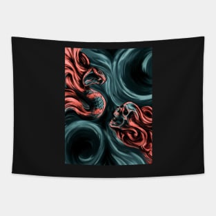 Skull & Snake (emerald) Tapestry