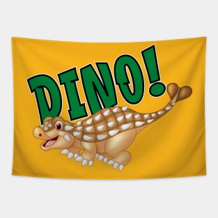 Cute Happy Dinosaur Spiked Dino Tapestry