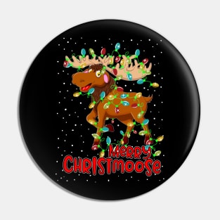 Merry Christmoose Funny Christmas Moose Xmas Tree Lights Pin