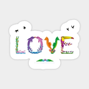 LOVE - tropical word art Magnet