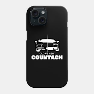 Old vs New Countach White Outline Phone Case