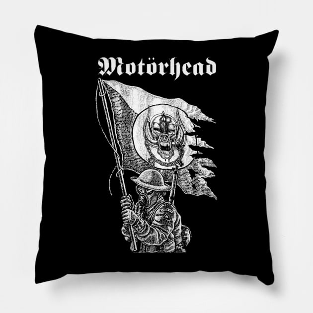 Vintage Motorhead Pillow by HaluyArts