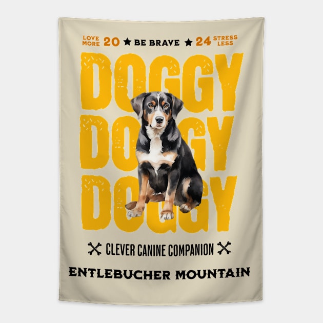 Doggy Entlebucher Mountain Tapestry by DavidBriotArt