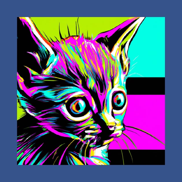 Neon Pop Art Horror Kitten by Star Scrunch