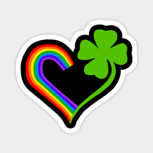 Clover Rainbow Pride Irish Heart Magnet