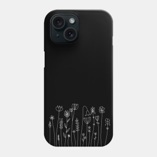 Flowers Line Art Drawing - Cape Wildflowers Phone Case