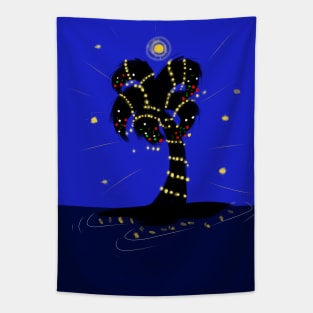 Christmas Palms - Blue Horizon Tapestry