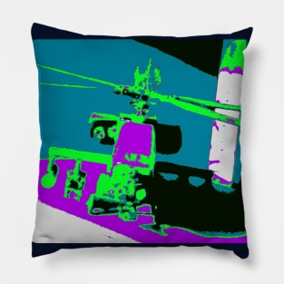 Apache Helicopter Art Poster Pillow
