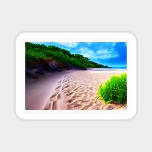 Summer Beach Sand Illustration Art Magnet