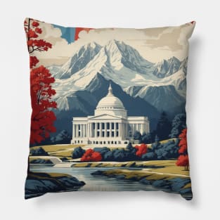 Washington DC United States of America Tourism Vintage Poster Pillow