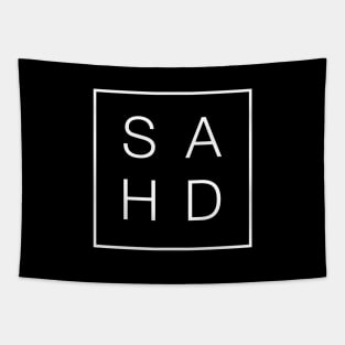 Stay-At-Home Dad (Square), White Text Tapestry