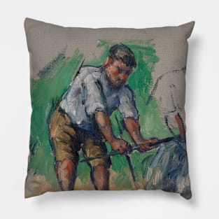 The Well Driller by Paul Cezanne Pillow