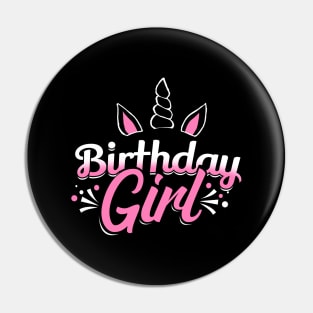 'Unicorn Birthday Girl' Cute Birthday Unicorn Gift Pin