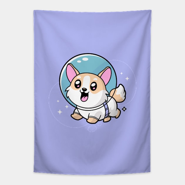 Space Corgi Tapestry by zoljo