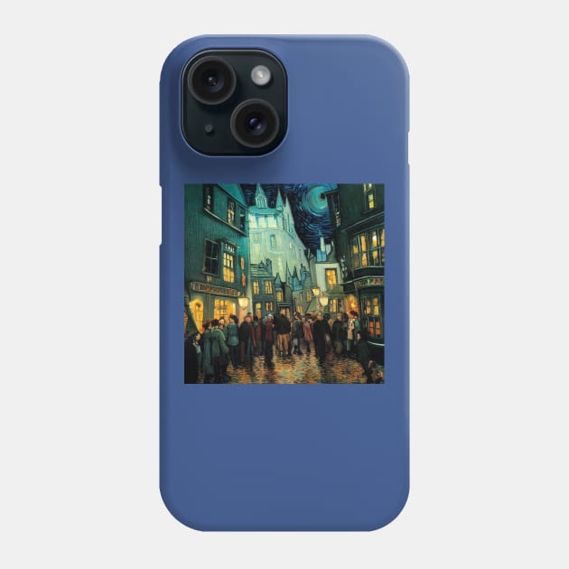 Starry Night in Diagon Alley Phone Case by Grassroots Green