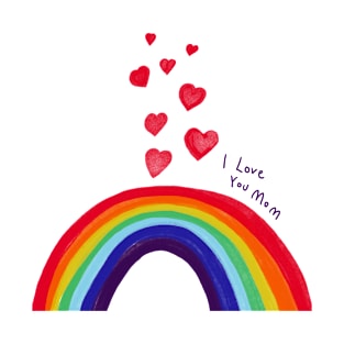 Mothersday rainbow hearts i love you mom T-Shirt